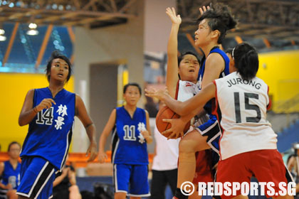 Jurong Secondary vs Woodgrove Secondary National B Division girls' Basketball Championship first round