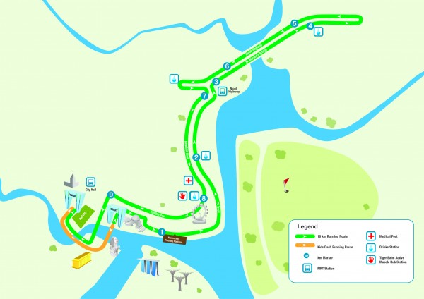 10km route map singapore marathon