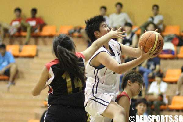 Lim Liying (SMU #27) going up for a lay-up, she had 16 points for the game