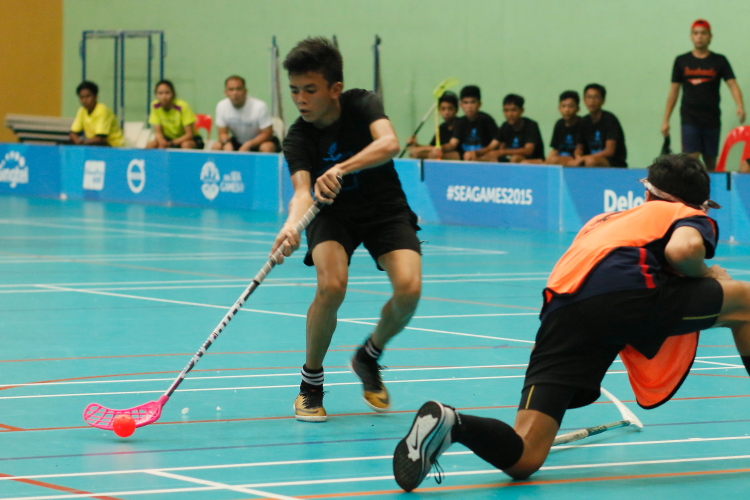 A NBS player firing a shot towards the goal. (Photo  © REDintern Chan Hua Zheng)