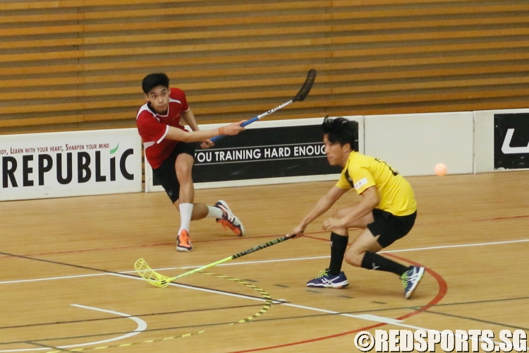 A TP player firing a shot at goal. (Photo  © REDintern Dylan Chua and REDintern Chan Hua Zheng) 