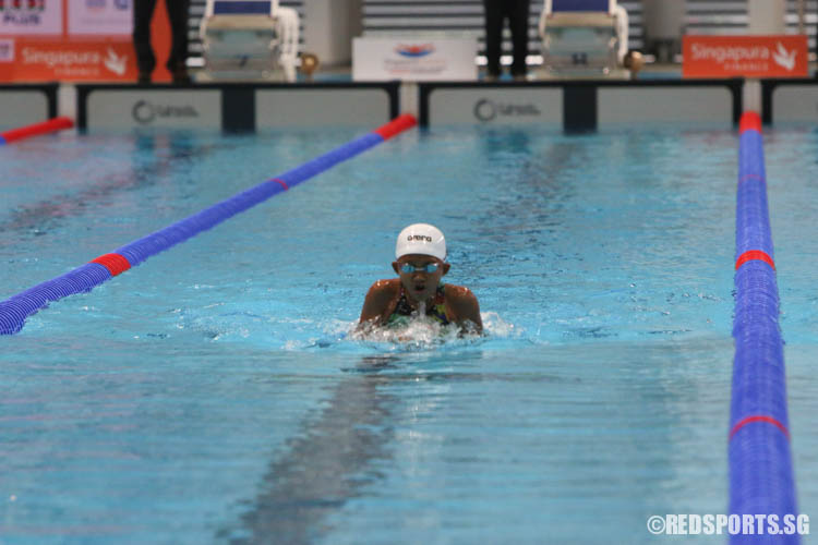 Primasari Ni Putu Pande in action during the girls' 200 IM event. She finished first in the 9 year old age group with a timing of 2:57.78. (Photo 17 © Chua Kai Yun/Red Sports)