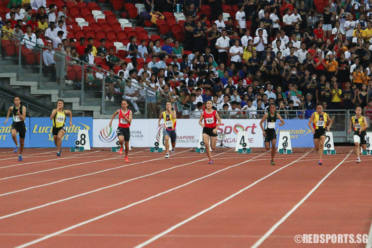 Athletes starting off their 100m sprint. (Photo © Chua Kai Yun/Red Sports)