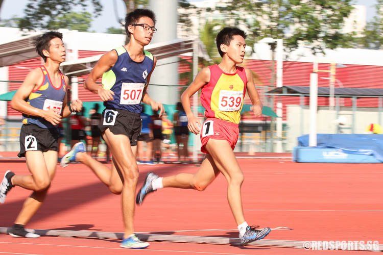 Fang Yiyang (#507) of Commonwealth Sec and Er Wen Han (#539) in action.  Fang clinched silver with a timing of 09:50.79, while the Hwa Chong student attained bronze with a timing of 09:51.38. (Photo © Chua Kai Yun/Red Sports)