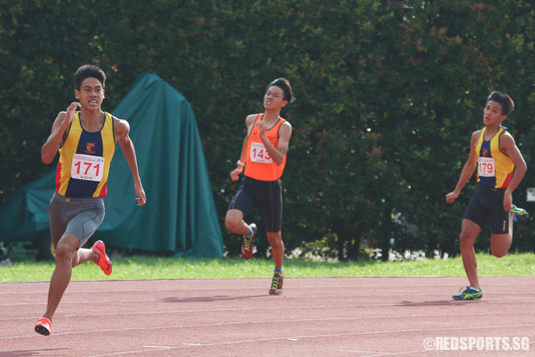 Joshua Lim (#171) of ACS(I) takes home gold with a timing of 49.24s. (Photo © Chua Kai Yun/Red Sports)