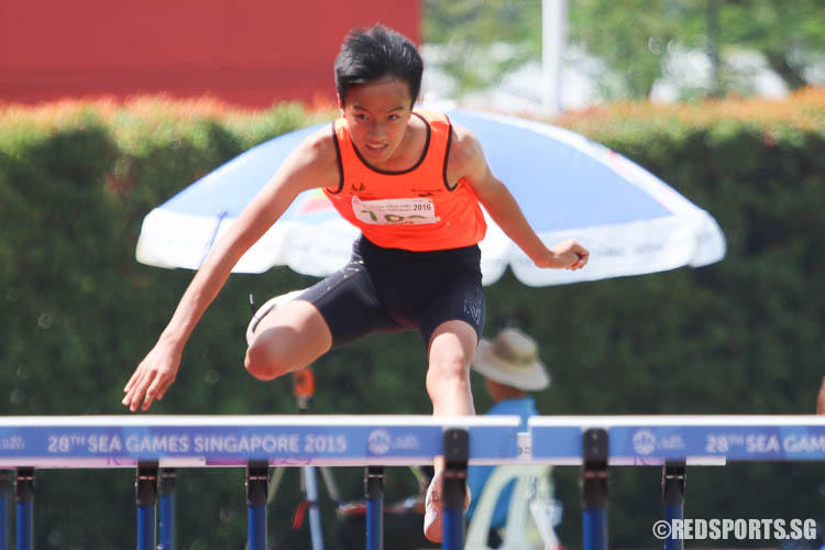 Lai Yiyi (#109) of SSP came in sixth with a timing of 15.64. (Photo © Chua Kai Yun/Red Sports)