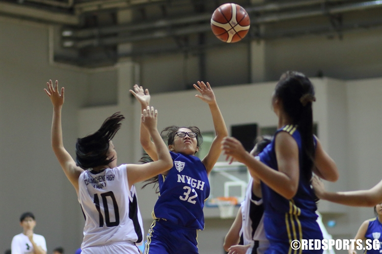 Low Ying Hui (NYG #32) has the ball knocked out of her hands. (Photo 6 © Dylan Chua/Red Sports)