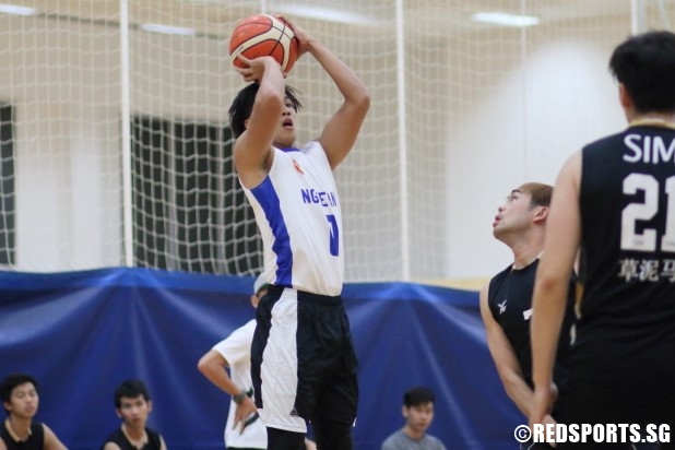 Daren Koay (NP #0) pulls up for a jumper. (Photo  © Chan Hua Zheng/Red Sports)