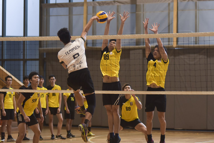 Eusoff Hall defeated Temasek Hall 3-1 (24-26, 25-21, 25-17, 25-18) to claim the IHG Volleyball title. (Photo 15 © Iman Hashim/Red Sports)