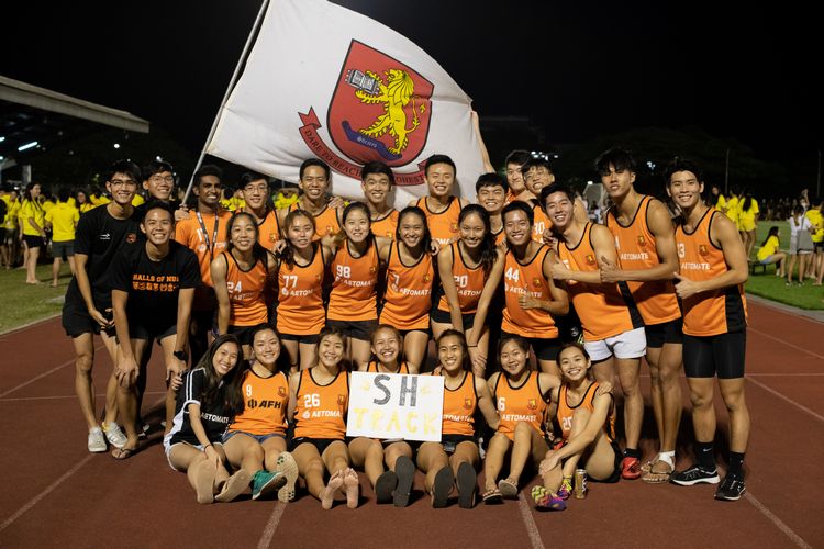 The Sheares Hall team pose for a photo. (Photo 24 © REDintern Jared Khoo)