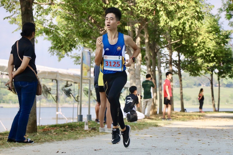 Abroysius Ng finished second in the Boys’ B Division cross country race with a time of 16:56.